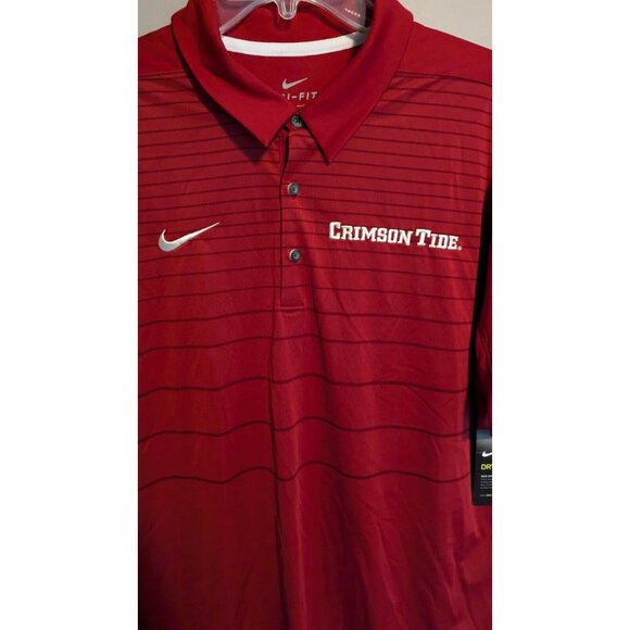 Nike Alabama Crimson Tide Football Men's Large Red Polo Short Sleeve Shirt NWT - Picture 3 of 6